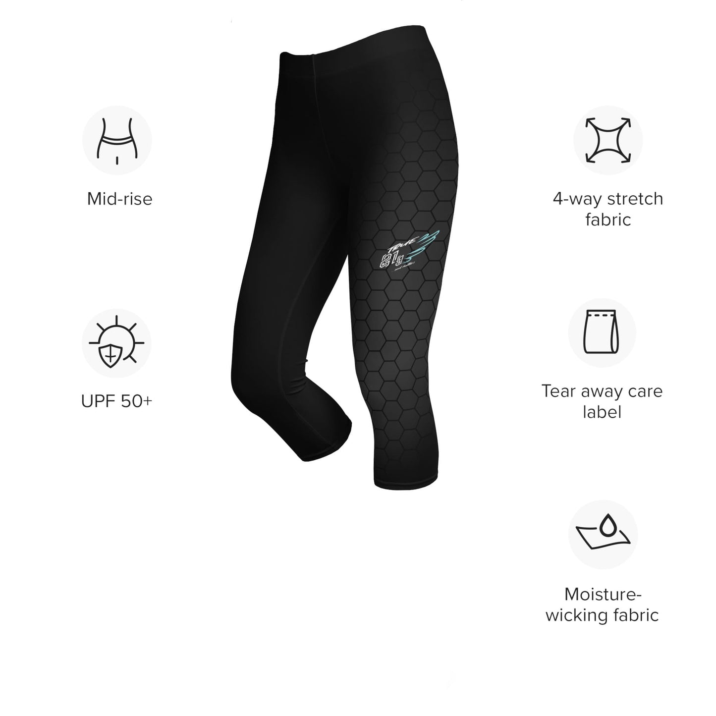 GYM CAPRI LEGGINGS BLACK HEX