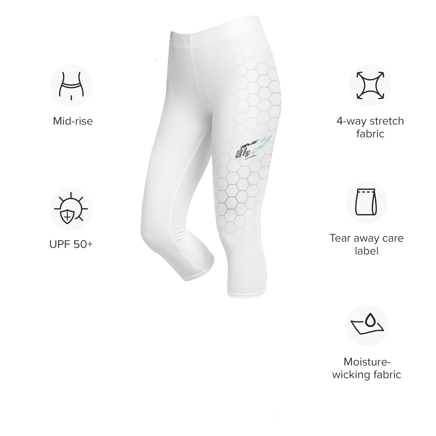 GYM CAPRI LEGGINGS  WHITE HEX