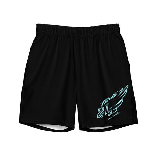 SWIM TRUNK BLACK BLUE LABEL